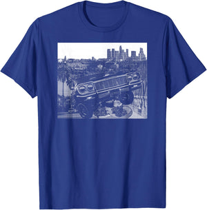 Los Angeles Skyline California Latino Elysian Mexican Cholo T-Shirt - T-Shirt | Royal