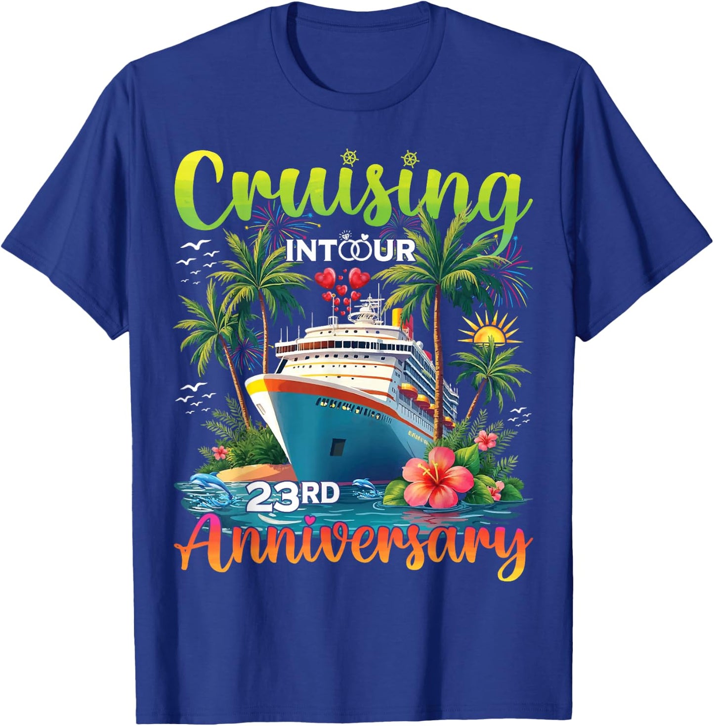 Couple Matching Cruising Into Our 23rd Anniversary Cruise T-Shirt - T-Shirt | Royal