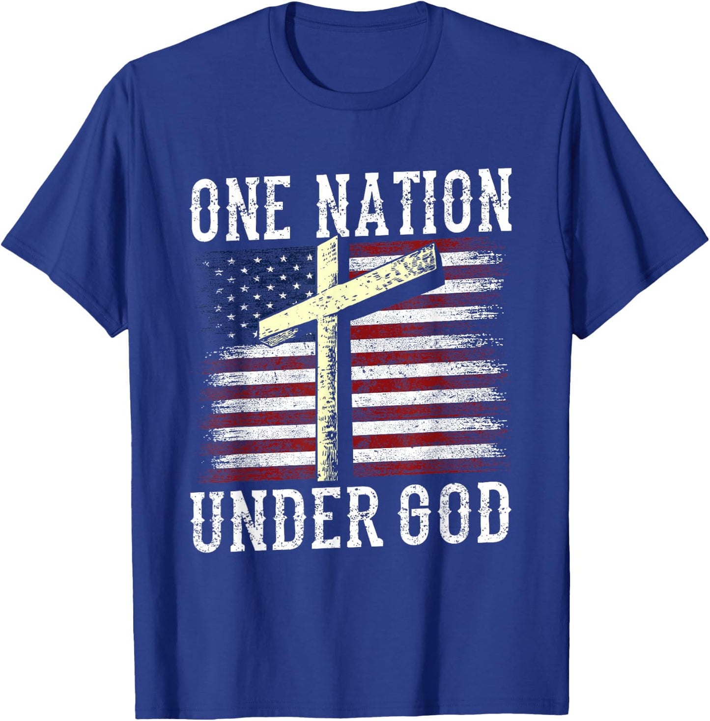 One Nation Under God America American Us Usa Patriotic Us T-Shirt - T-Shirt | Royal