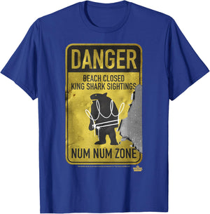 Suicide Squad King Shark Danger Zone T-Shirt - T-Shirt | Royal