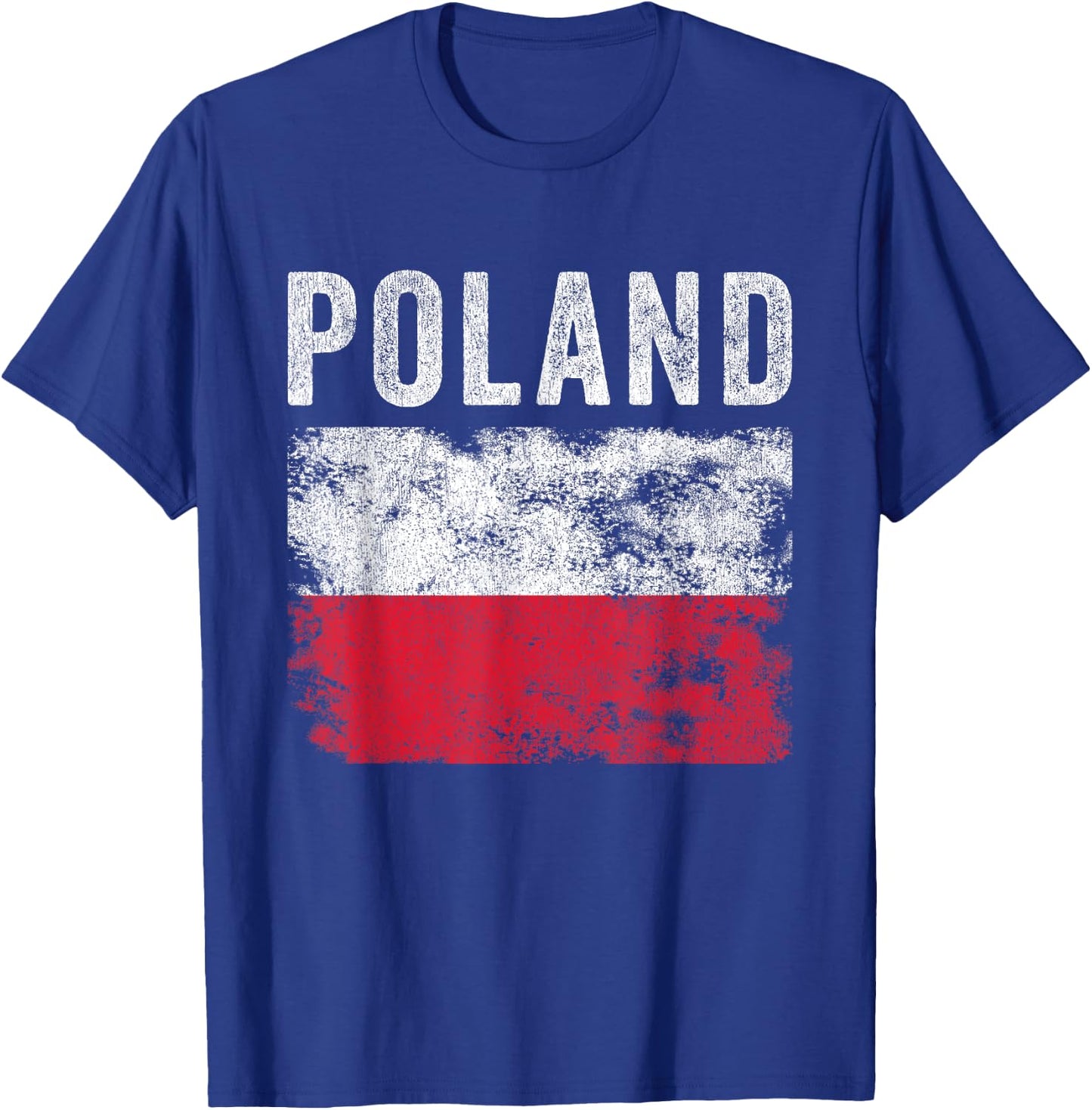 Poland Flag Distressed - Men Women Kids - Polish Flag T-Shirt - T-Shirt | Royal