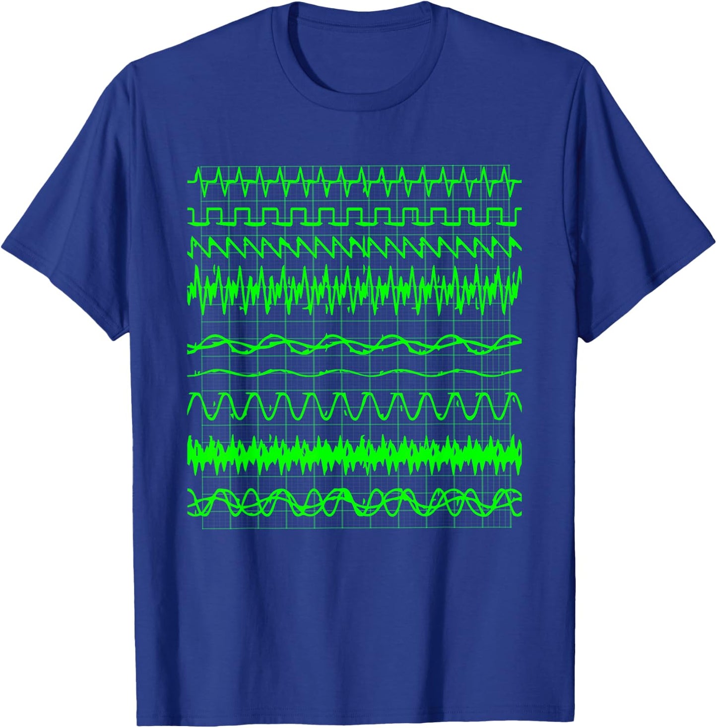 Oscilloscope Digital Waves On Screen Display T-Shirt - T-Shirt | Royal