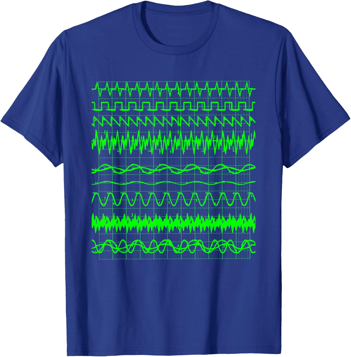 Oscilloscope Digital Waves On Screen Display T-Shirt - T-Shirt | Royal