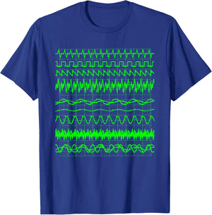 Oscilloscope Digital Waves On Screen Display T-Shirt - T-Shirt | Royal