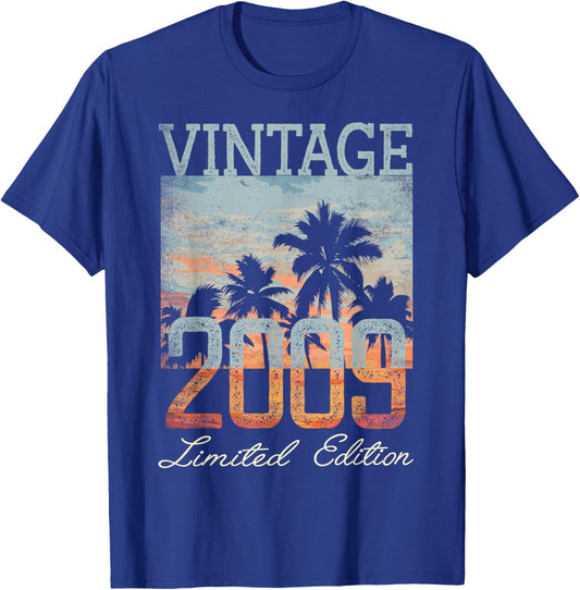 Vintage 2009 Limited Edition 16th Birthday 16 Year Old Gifts T-Shirt - T-Shirt | Royal