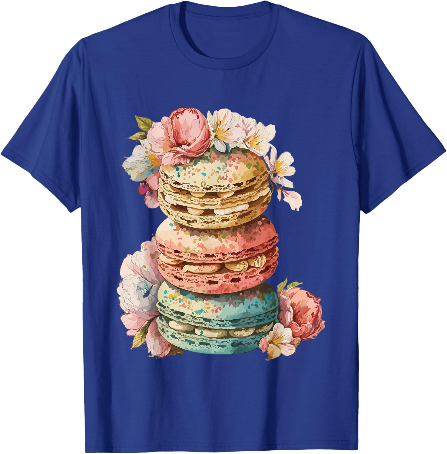 French Macarons Cookies Dessert Pastel Floral Macaron Baker T-Shirt - T-Shirt | Royal