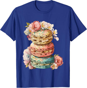 French Macarons Cookies Dessert Pastel Floral Macaron Baker T-Shirt - T-Shirt | Royal