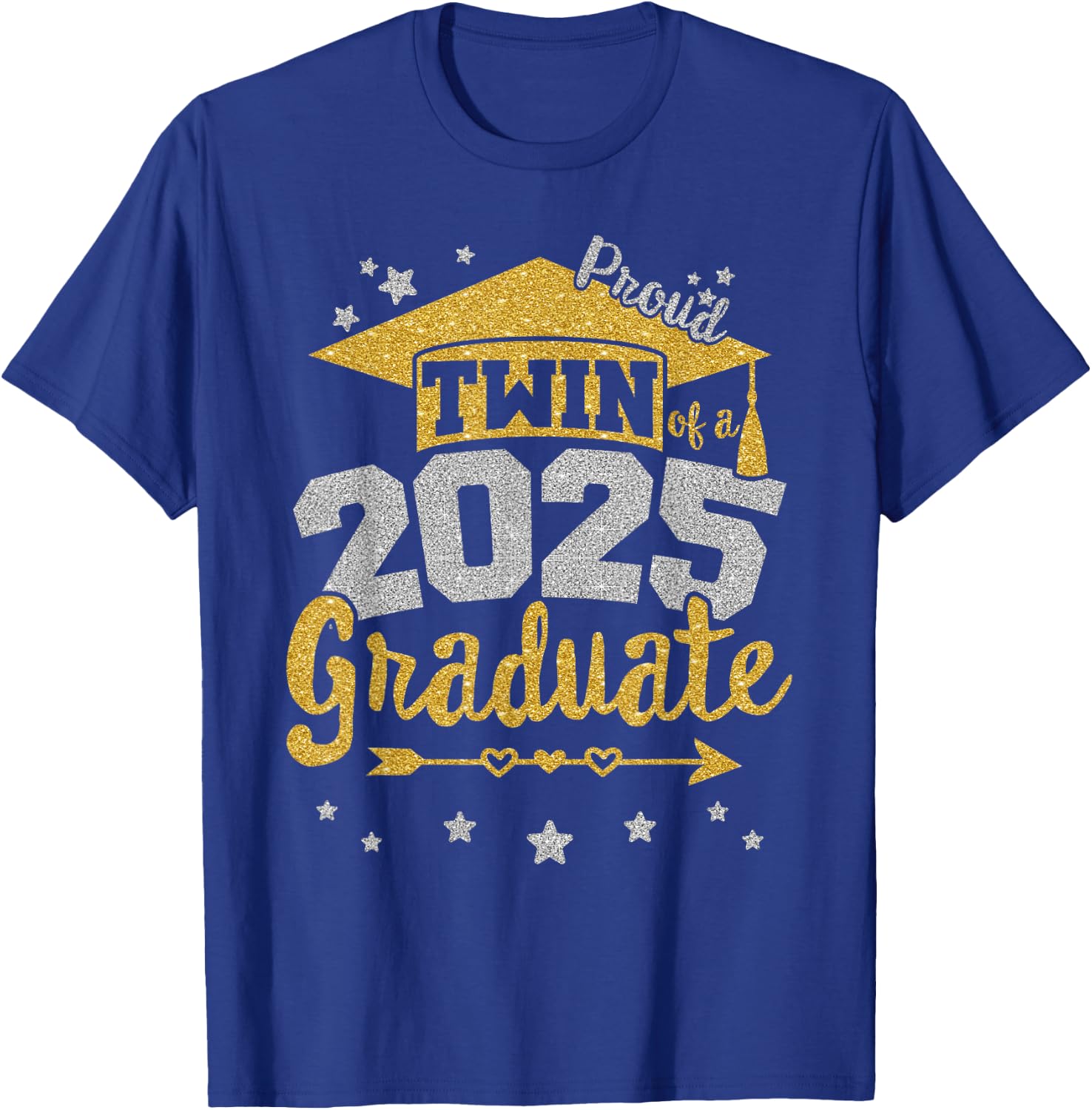 Proud Twin of a 2025 Graduate Team 25 Senior Graduation T-Shirt - T-Shirt | Royal