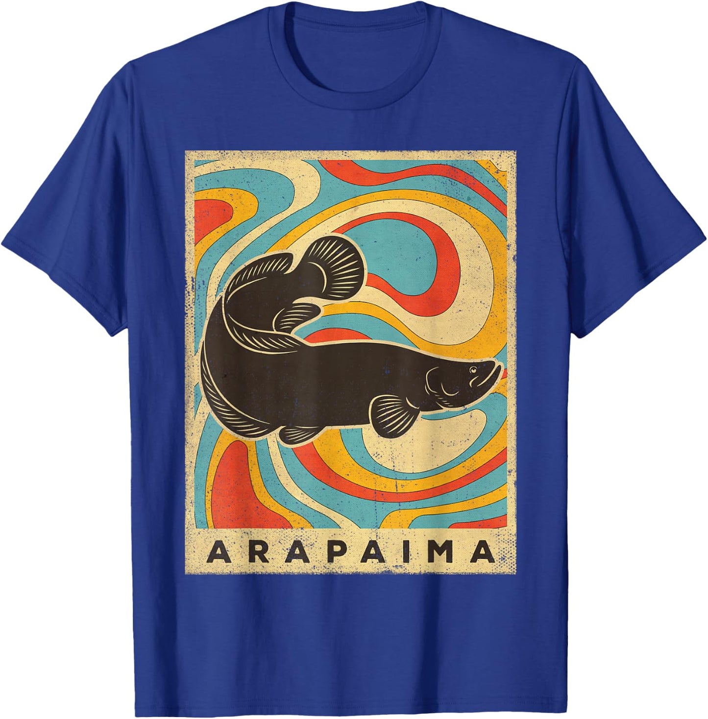 Vintage Arapaima Fish Lover Animal Retro Style T-Shirt - T-Shirt | Royal
