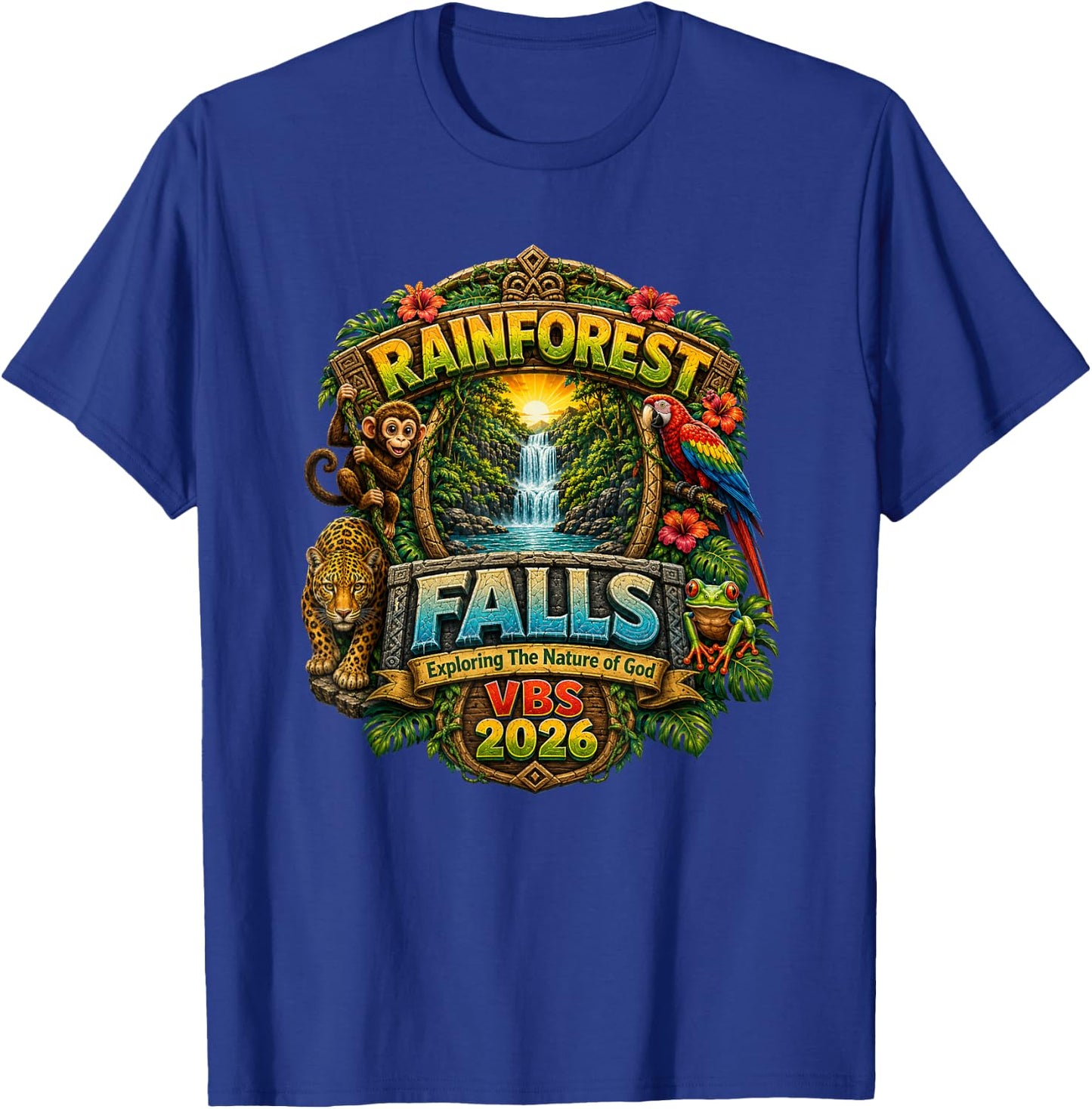 VBS 2026 Rainforest.Falls Exploring The Nature of God.Outfit T-Shirt - T-Shirt | Royal