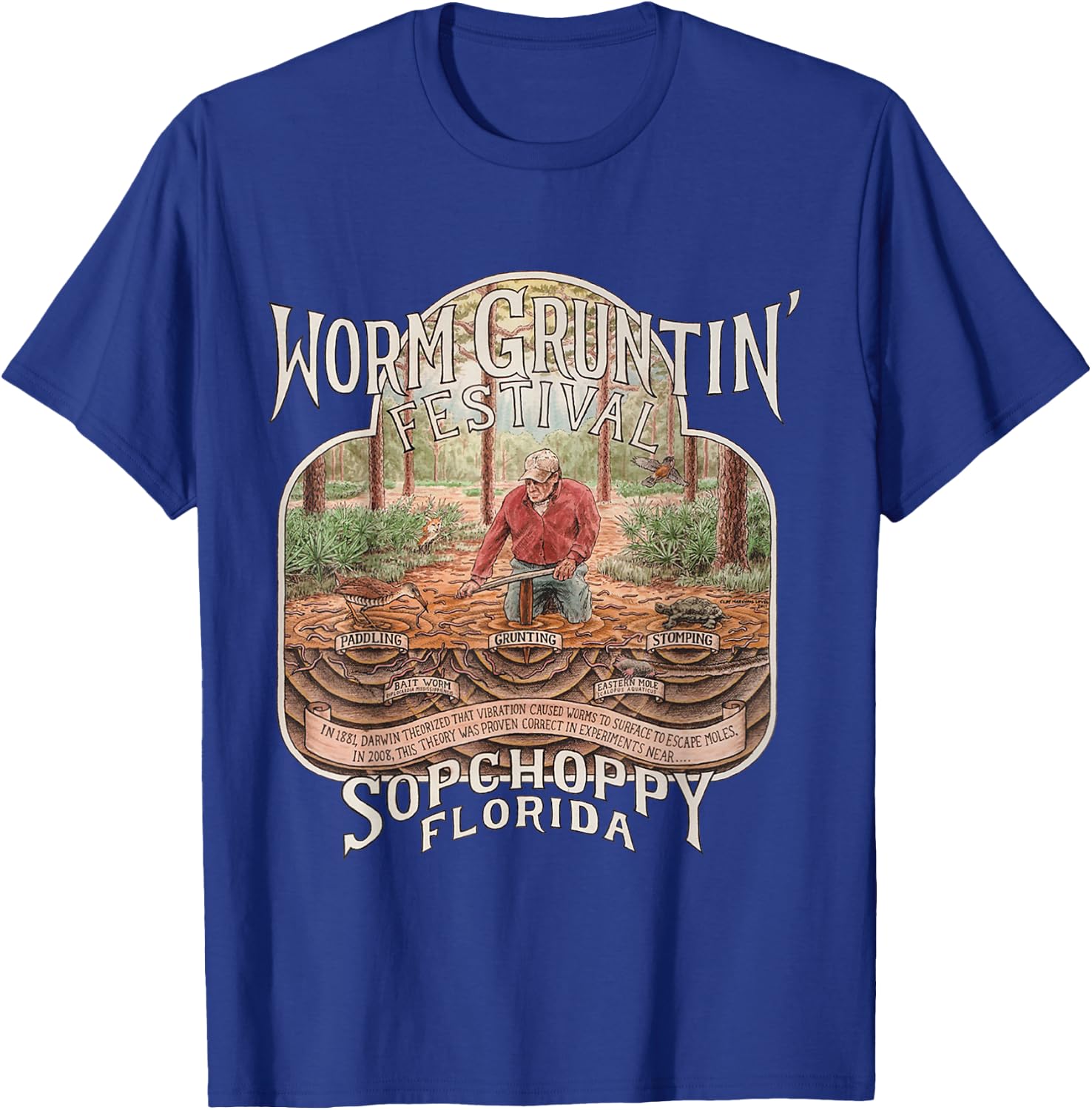 2011 Sopchoppy Worm Grunting Festival T-Shirt - T-Shirt | Royal