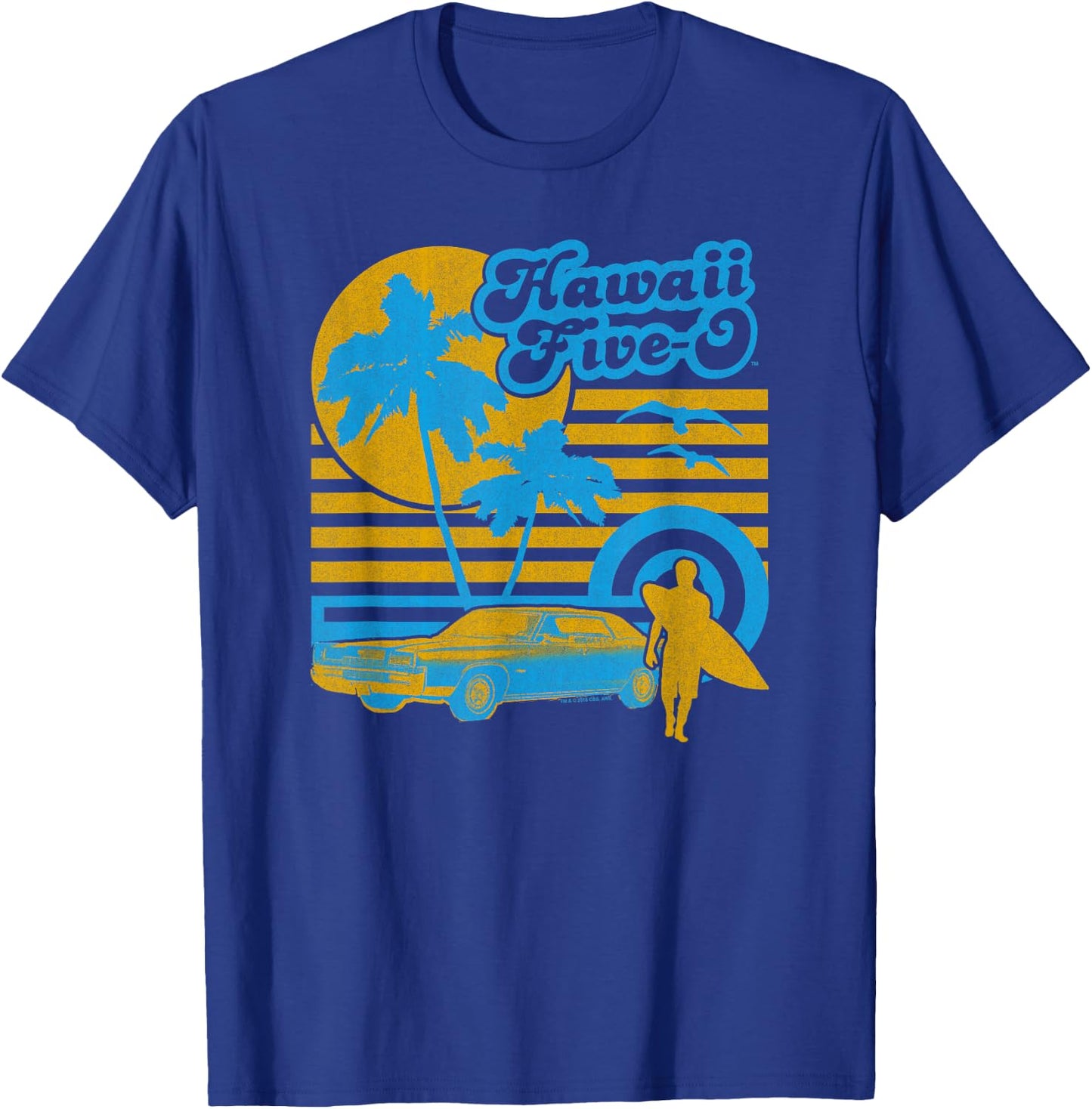 Hawaii Five-O 5 0 Surfer T-Shirt - T-Shirt | Royal