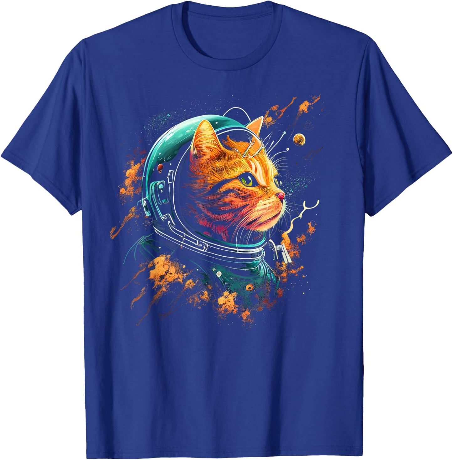 Astronaut Cat or Funny Space Cat on Galaxy Cat Lover Women Kids T-Shirt - T-Shirt | Royal