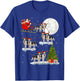 Xmas Lighting Tree Santa Riding Border Collie Christmas T-Shirt - T-Shirt | Royal