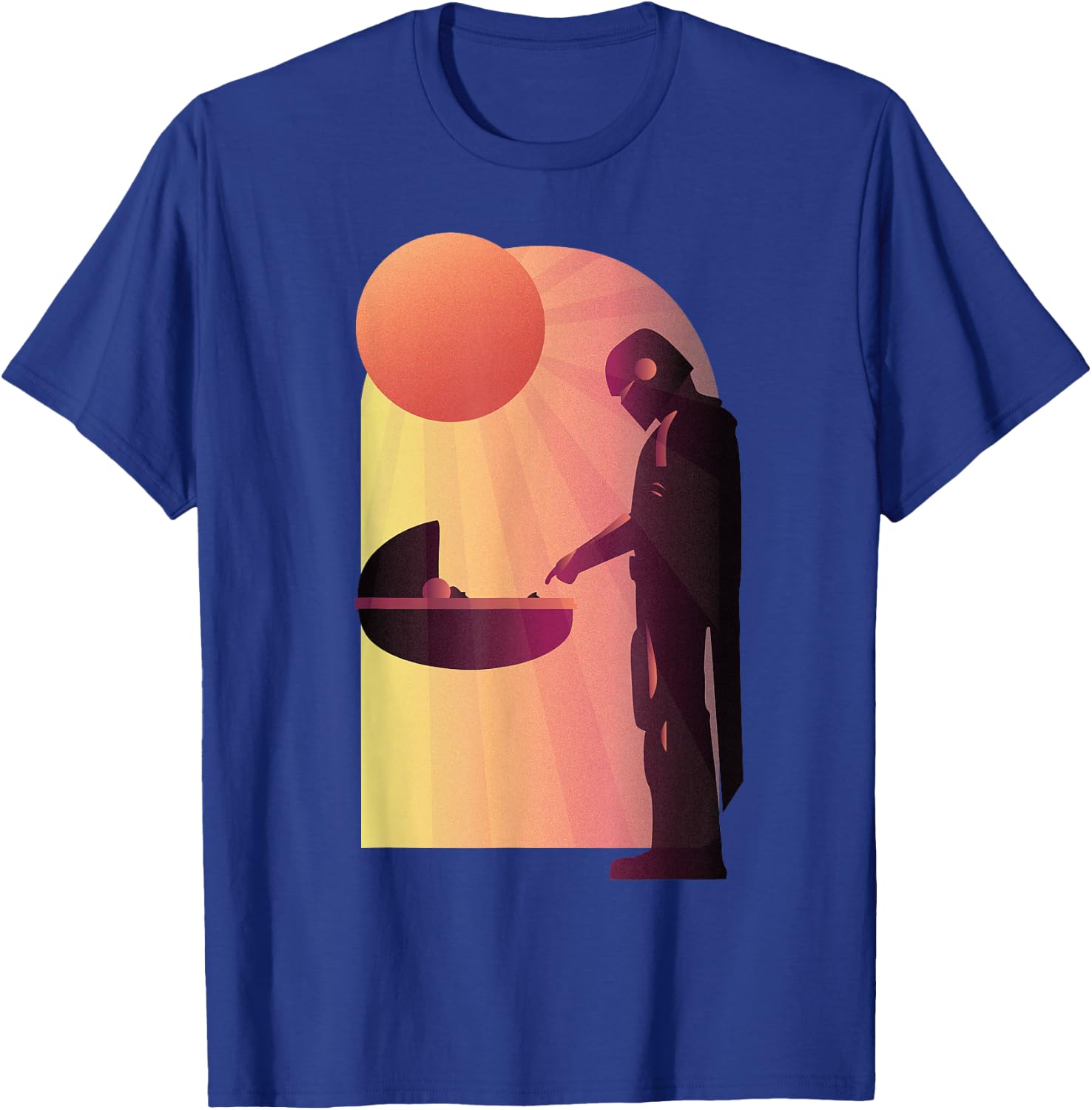 Star Wars The Mandalorian The Child Discovery Silhouette T-Shirt - T-Shirt | Royal