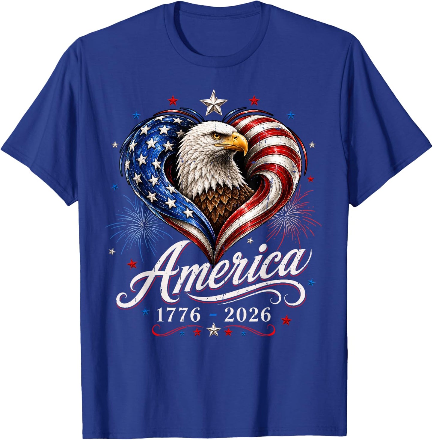 250th Anniversary America Flag Eagle 250 Years Men Women T-Shirt - T-Shirt | Royal
