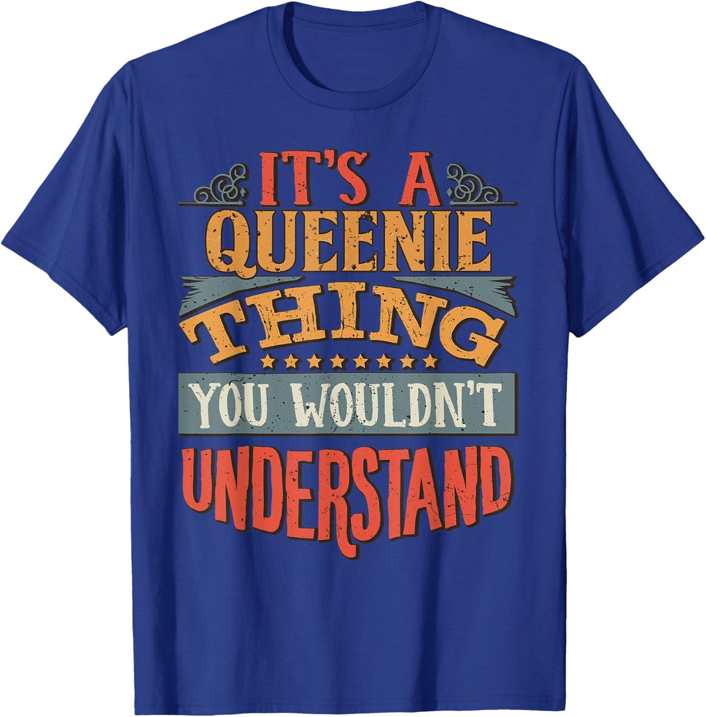 Queenie Name T-Shirt - T-Shirt | Royal