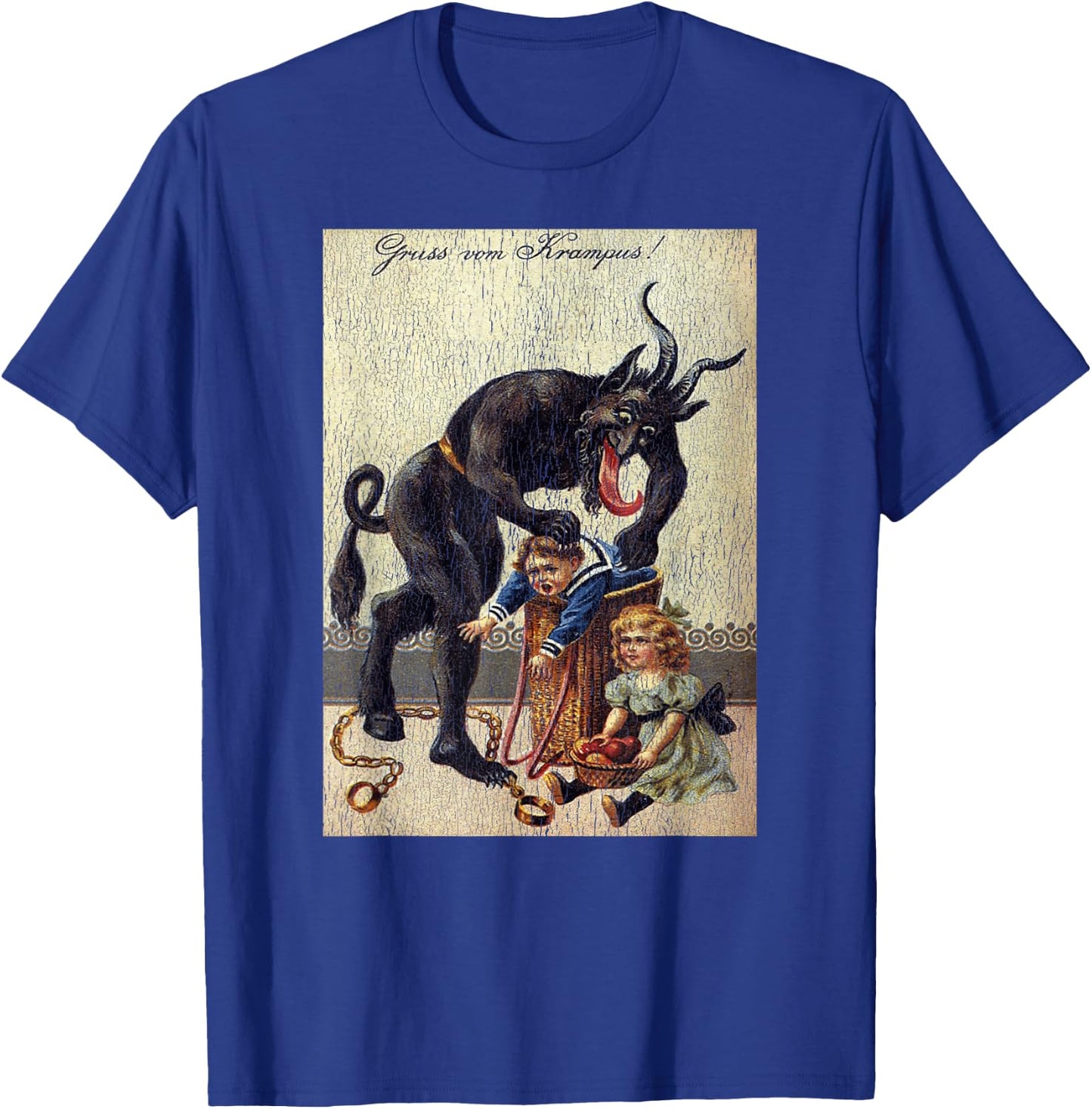 Gruss Vom Krampus Horror Christmas Art Creepy Evil Santa Fun T-Shirt - T-Shirt | Royal