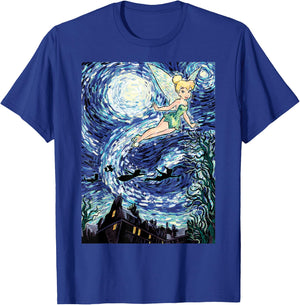 Disney Peter Pan Tinker Bell Starry Night Portrait T-Shirt - T-Shirt | Royal