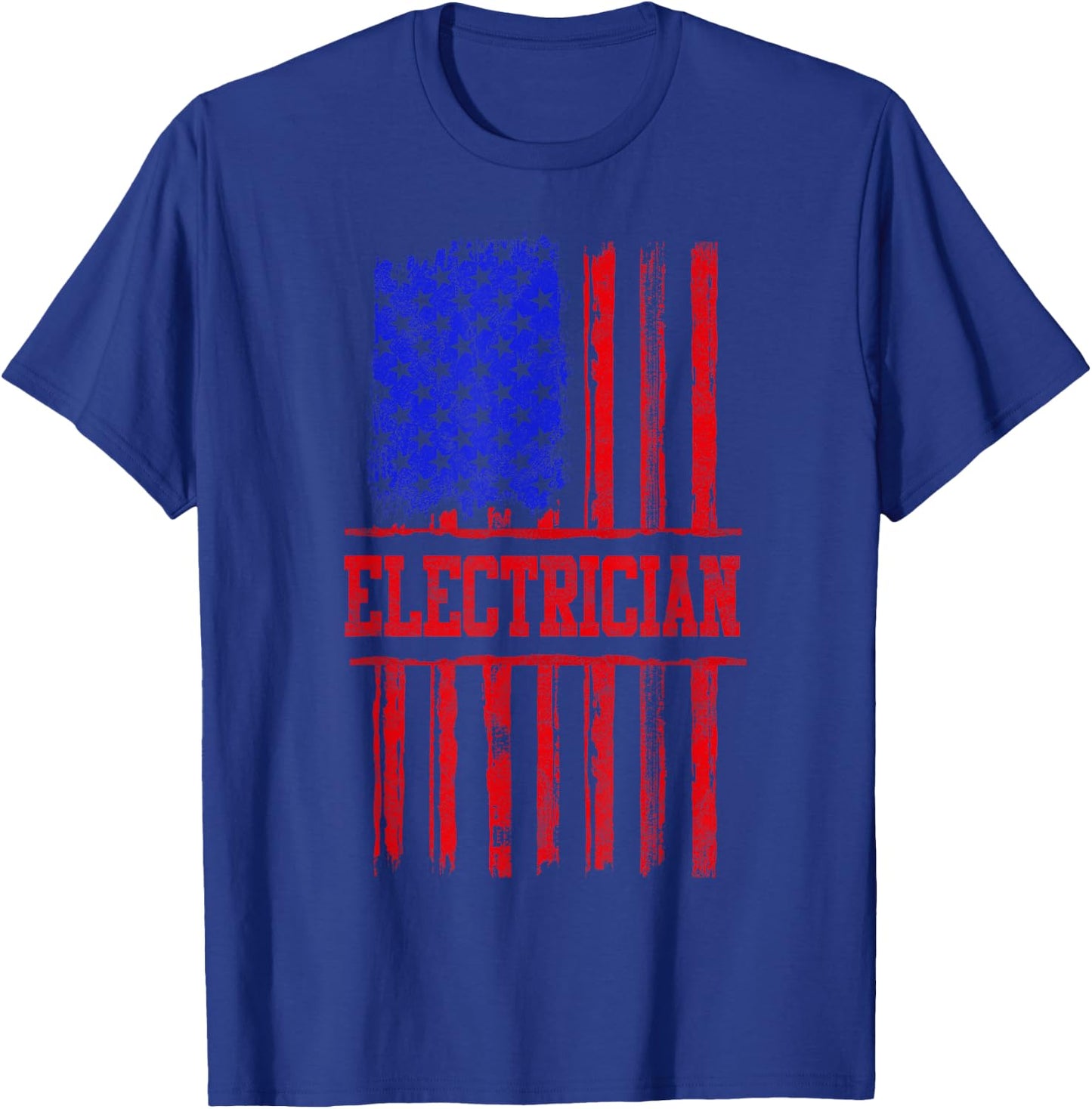 Electrician American Flag Electrical Gift Usa Patriotic T-Shirt - T-Shirt | Royal