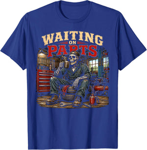 Mechanic Men Auto Repair Waiting on Parts Car Technician T-Shirt - T-Shirt | Royal