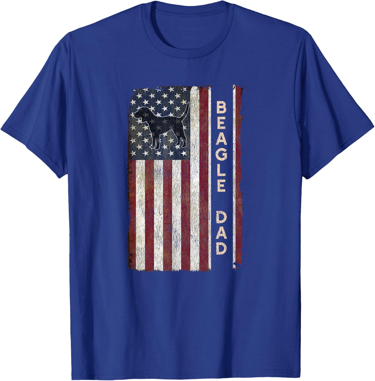 Beagle Dad Dog American Flag Fathers Day Gifts Men T-Shirt - T-Shirt | Royal