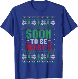 Soon To Be Merry'd Engaged Matching Couples Christmas Ugly T-Shirt - T-Shirt | Royal