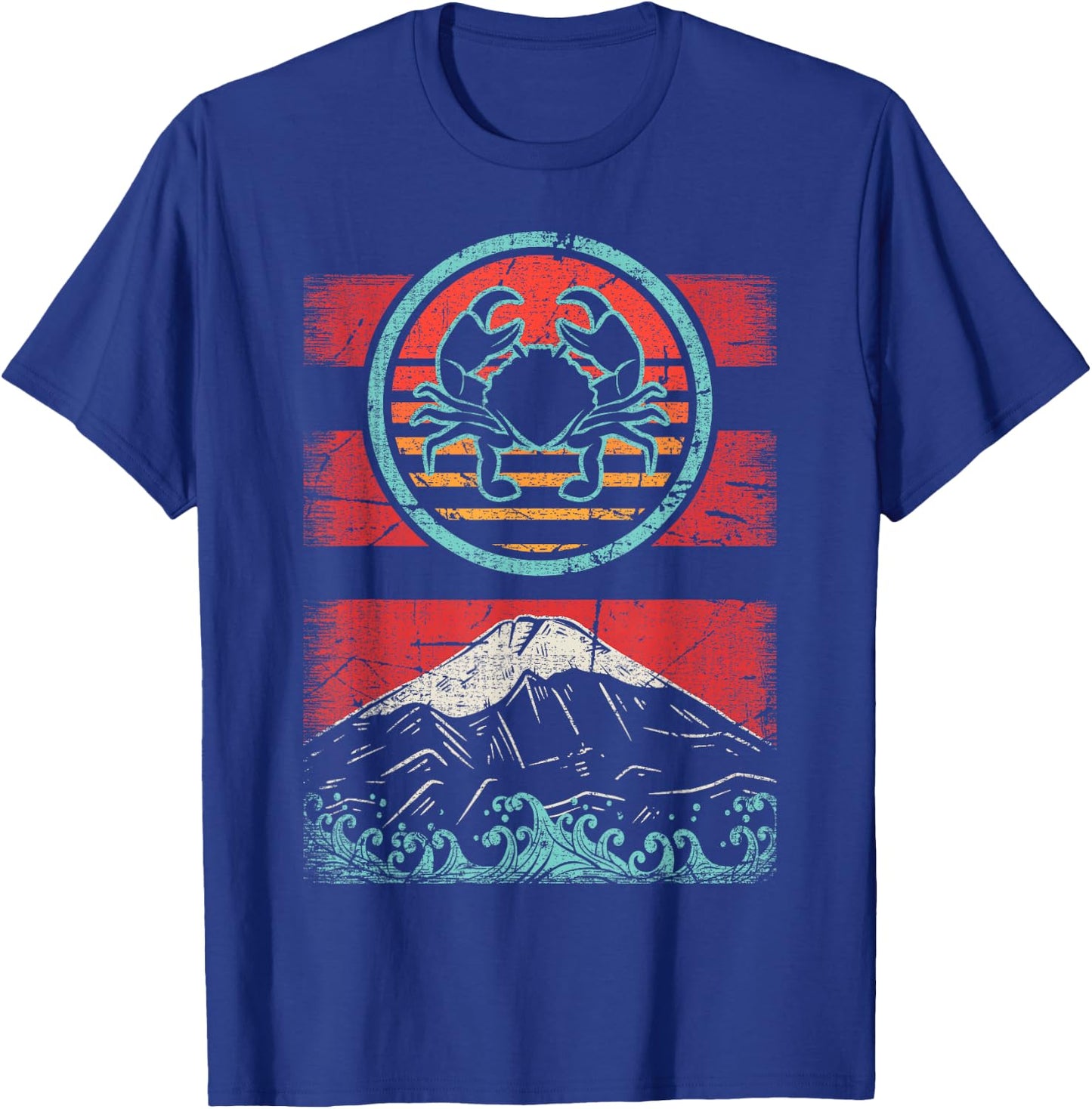 Crab Lover Crabbing Seafood Retro Vintage 80s Style T-Shirt - T-Shirt | Royal
