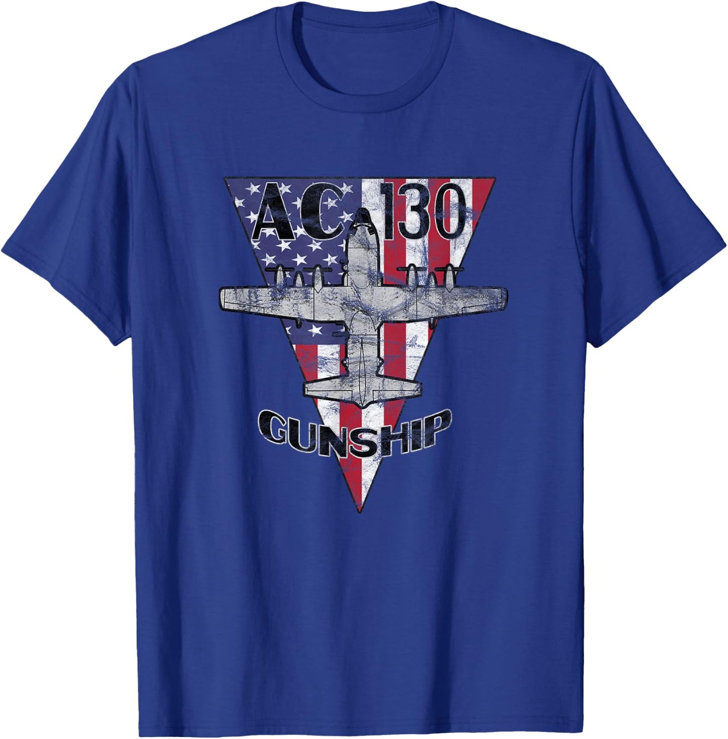 AC-130 Gunship Patriotic Airplane Vintage Design T-Shirt - T-Shirt | Royal