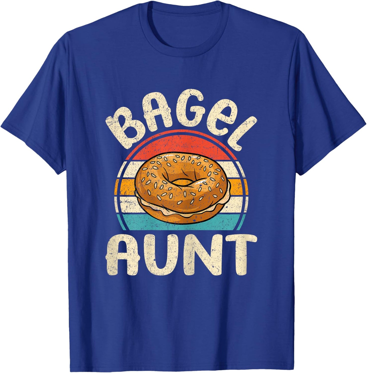 Bagel Aunt - Retro Bagel Lover Auntie T-Shirt - T-Shirt | Royal