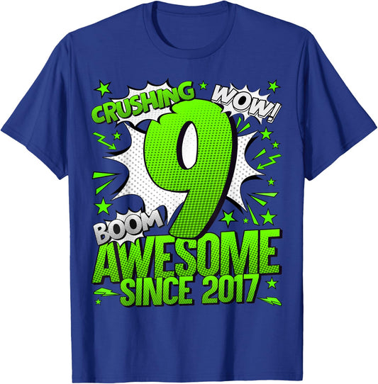 9 Year Old Gifts for Boys 9th Birthday Boy 9 Year Old Boy T-Shirt - T-Shirt | Royal