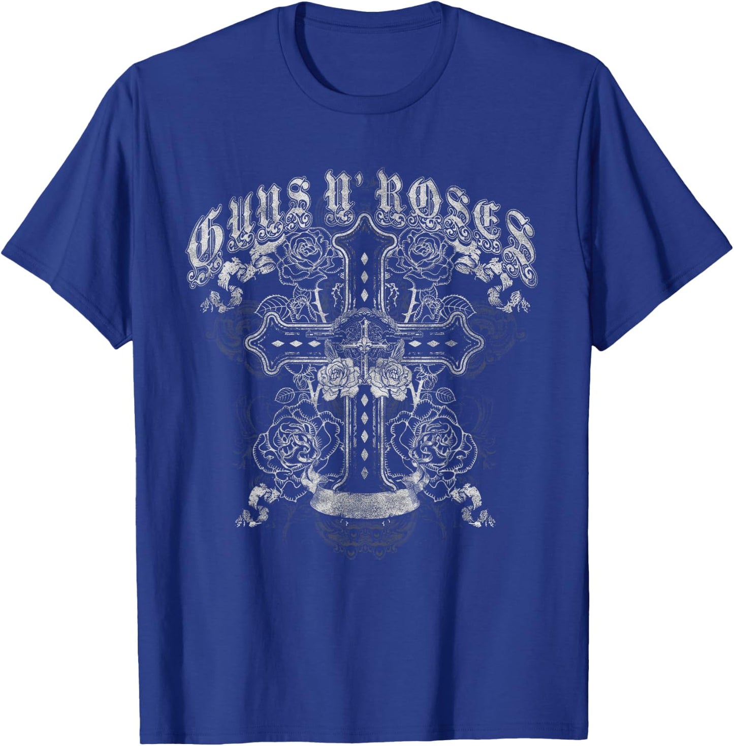 Guns N' Roses Official Vintage White Cross T-Shirt - T-Shirt | Royal