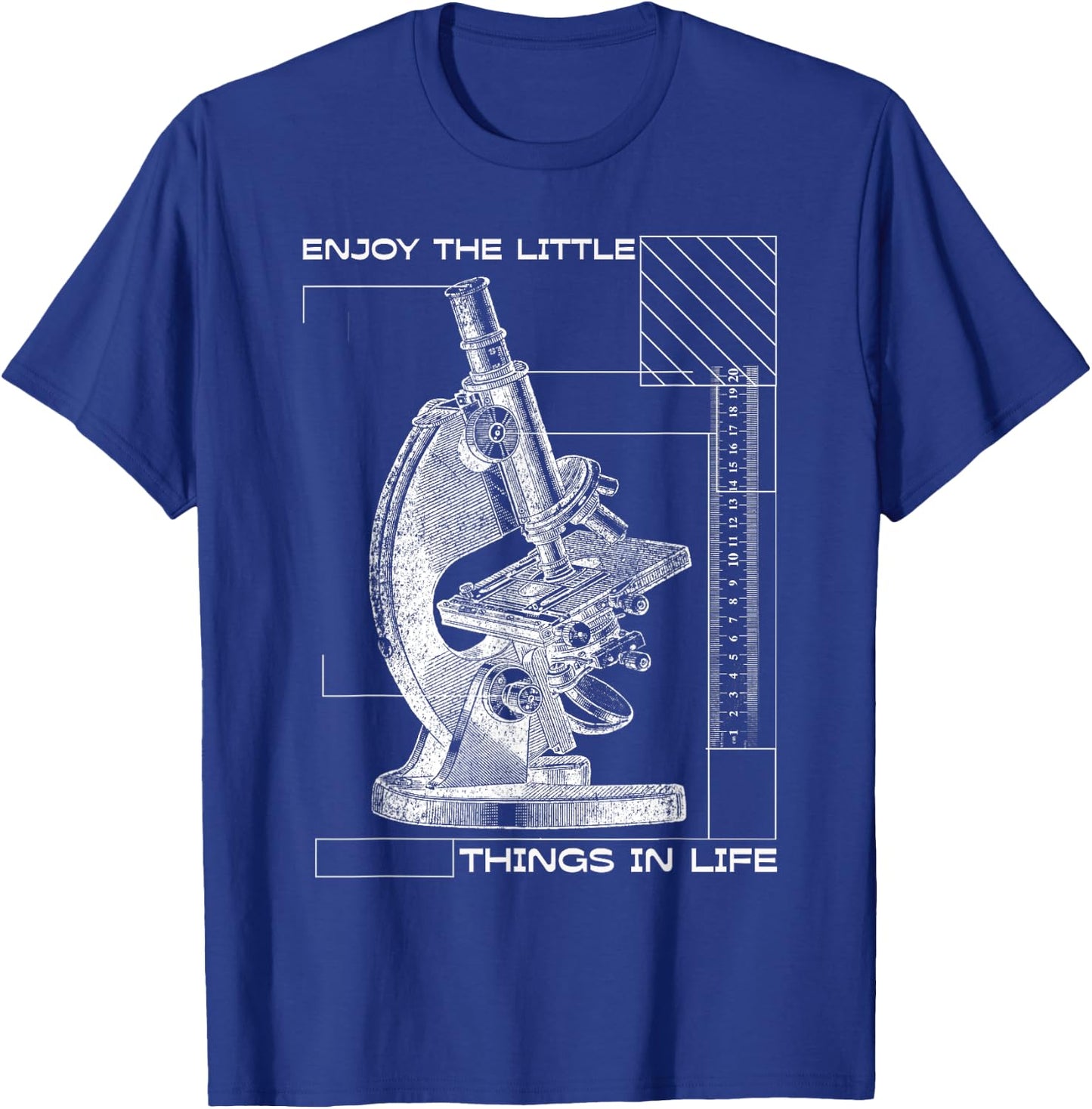 Funny Microscope Microbiologists Biology Lab Enjoy The Little Things In Life Microscope Microbiology -Adults Black T-Shirt - T-Shirt | Royal