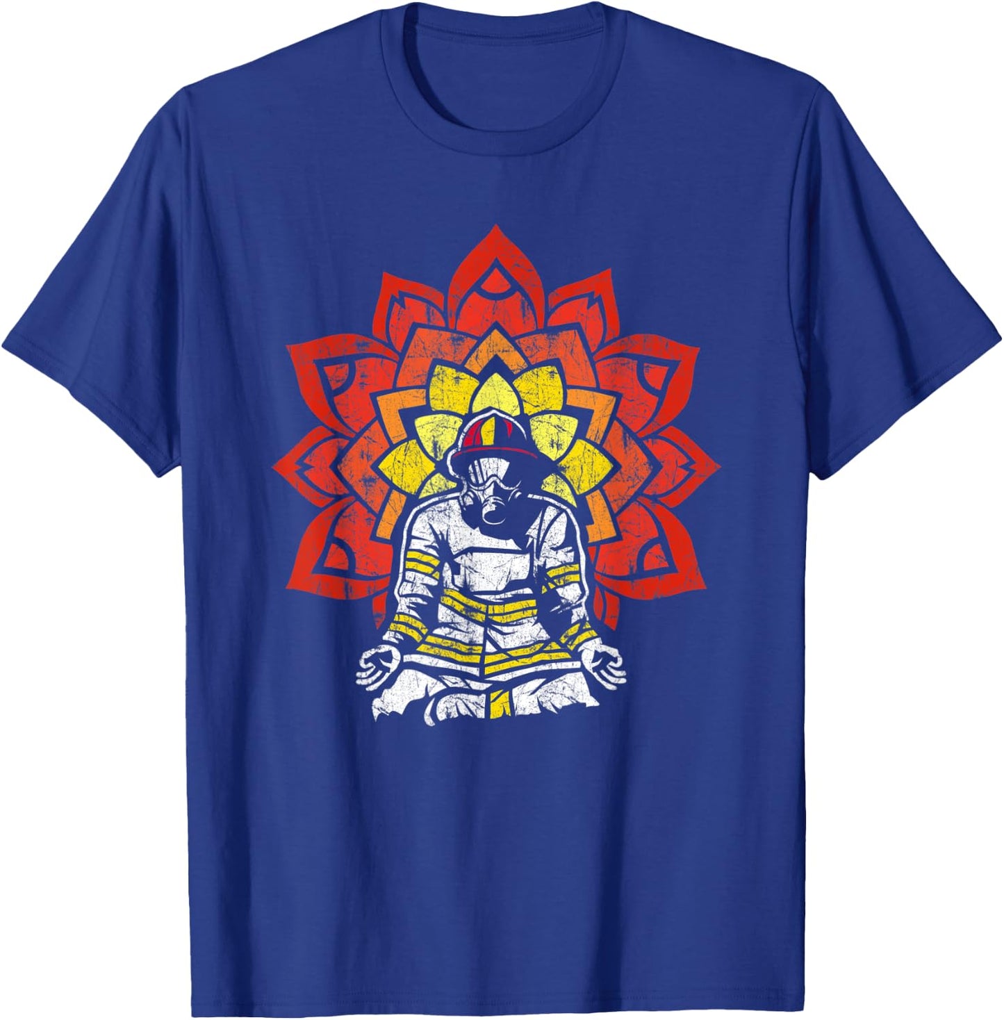 Firefighter Yoga for a Calm Down Firefighter T-Shirt - T-Shirt | Royal