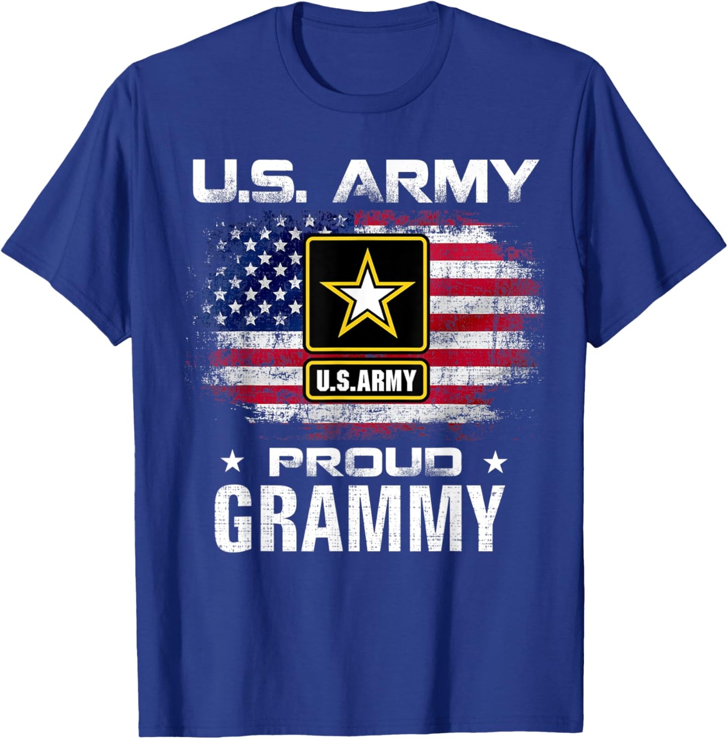 U.S Army Proud Grammy With American Flag Gift Veteran Gift Kids Men T-Shirt - T-Shirt | Royal