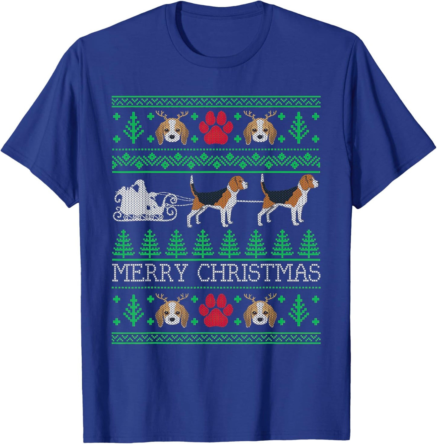 Christmas Beagle Dog Lovers Beagle Ugly Men Women Kids T-Shirt - T-Shirt | Royal