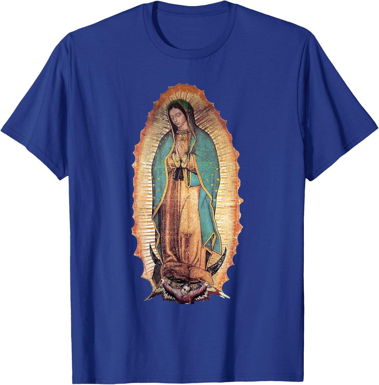 Our Love Lady of Guadalupe Virgin Mary Catholic T-Shirt - T-Shirt | Royal