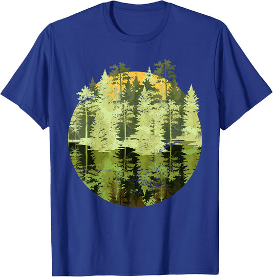 Nature Trees Reflection Outdoor Wildlife Forest T-Shirt - T-Shirt | Royal