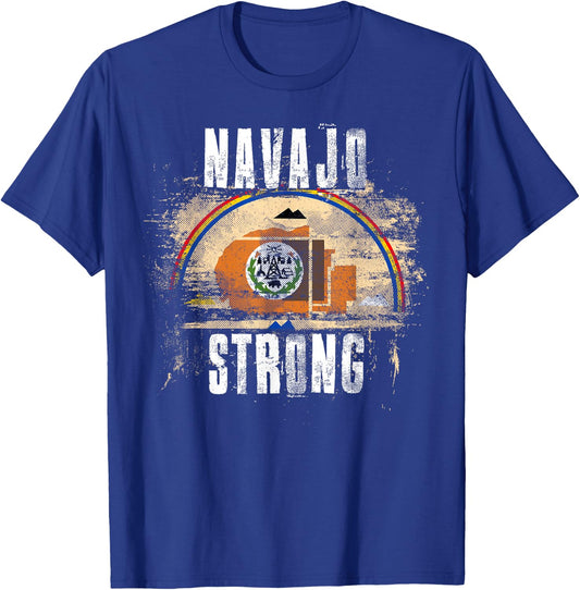Navajo Strong Vintage Style Flag - Navajo Pride T-Shirt - T-Shirt | Royal