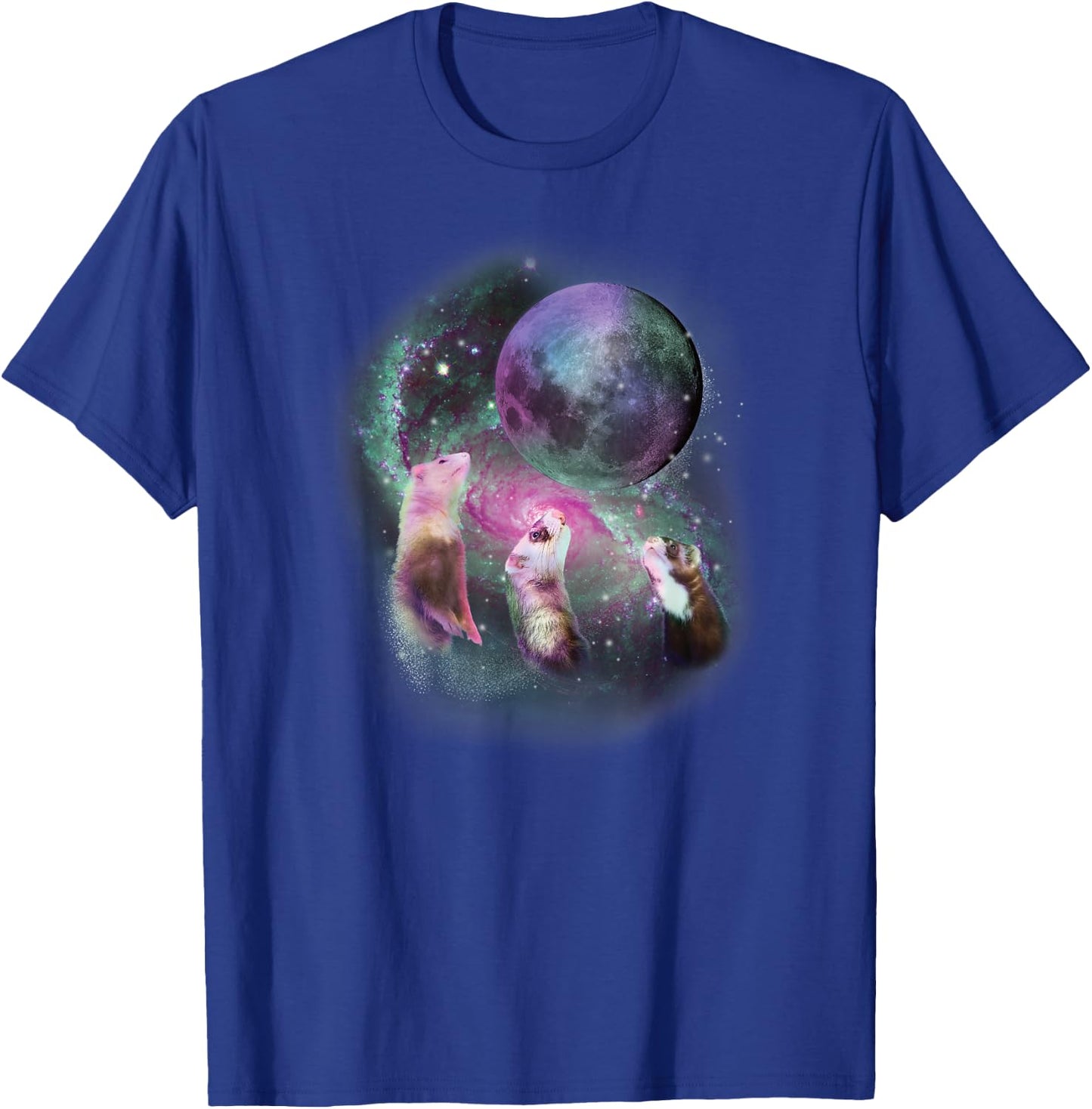Ferrets Howling at the Moon Shirt - Funny Ferret T-Shirt - T-Shirt | Royal