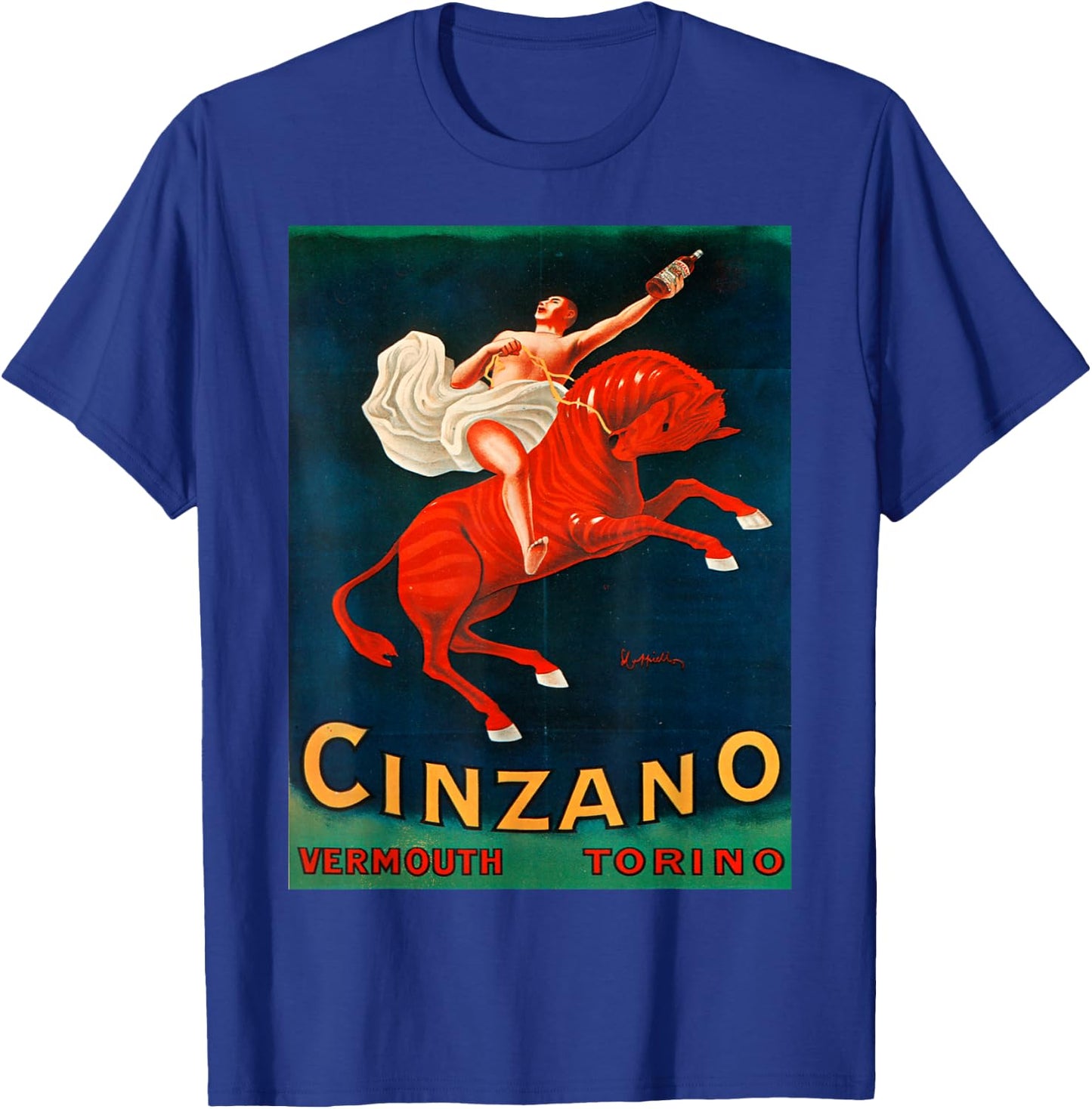 Vintage poster - Cinzano Vermouth Torino Retro T-Shirt - T-Shirt | Royal