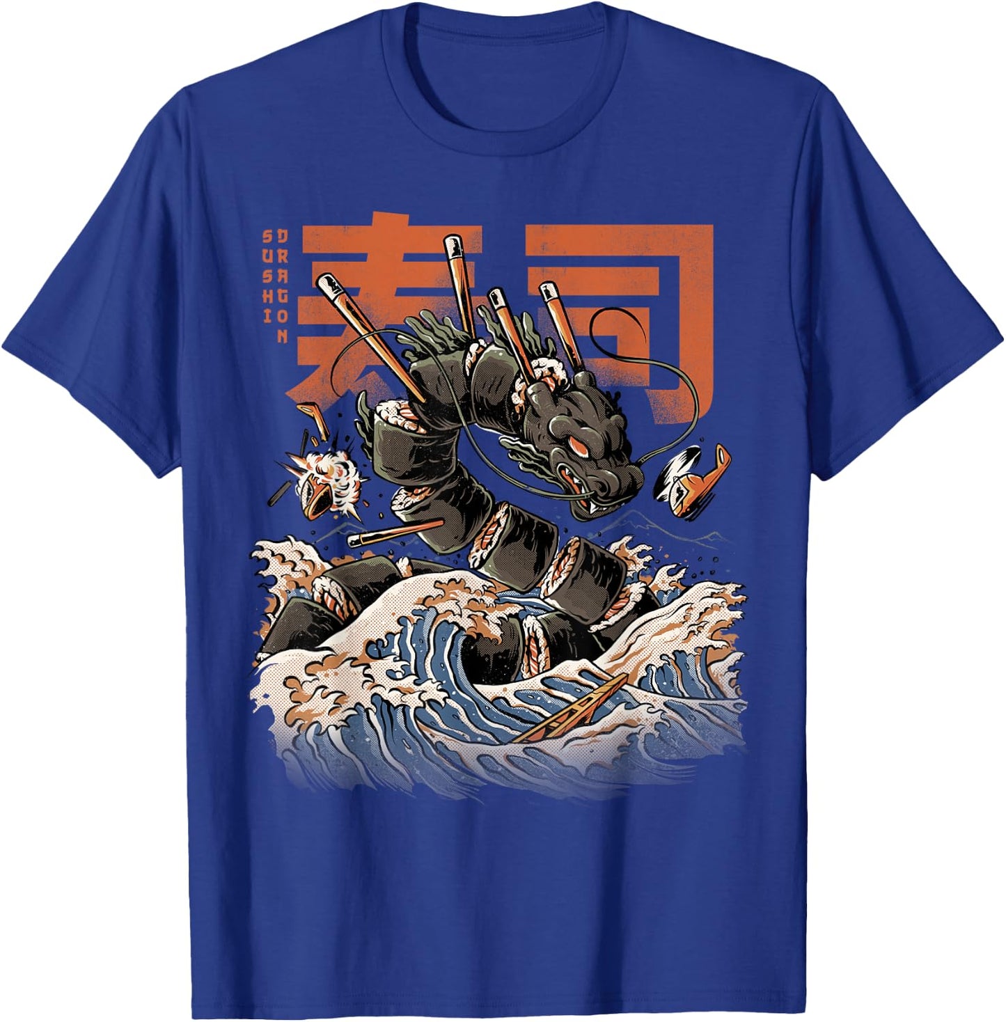 Great Sushi Dragon Japanese Food Kawaii Dragon Anime T-Shirt - T-Shirt | Royal