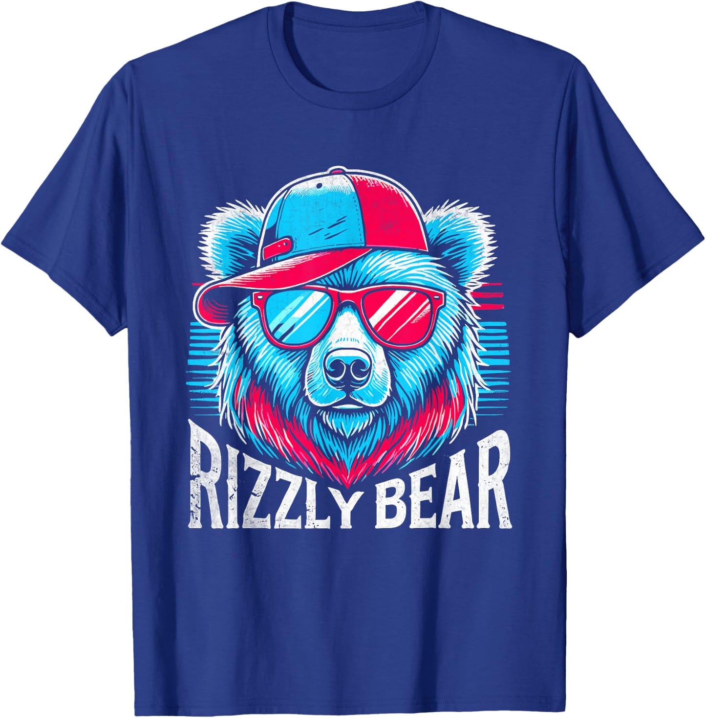 Rizzly Bear Cool Bear Wearing Sunglasses Rizz Boys T-Shirt - T-Shirt | Royal