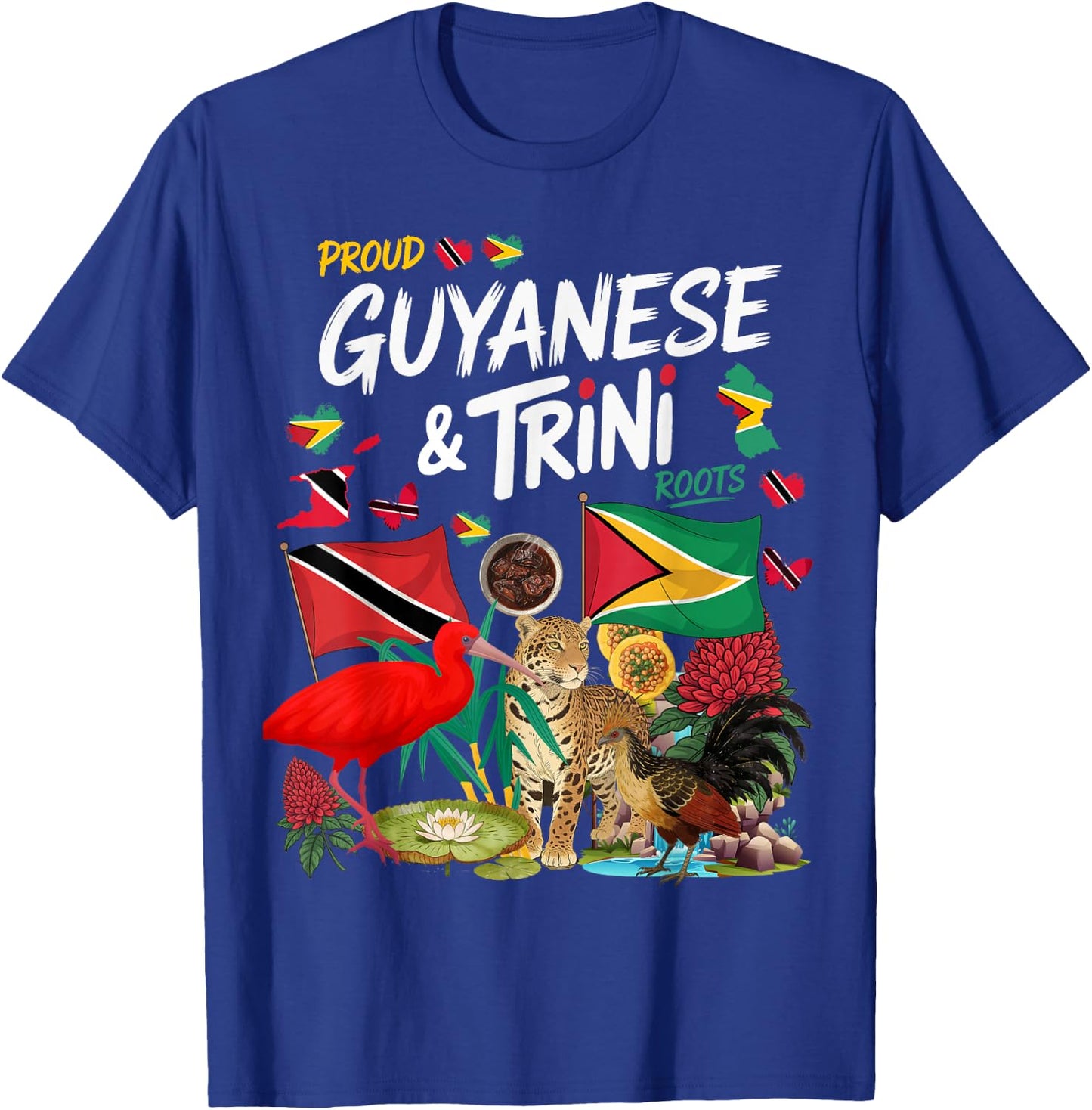 Trinidad & Guyana Flag Outfit Idea Guyanese Roots T-Shirt - T-Shirt | Royal