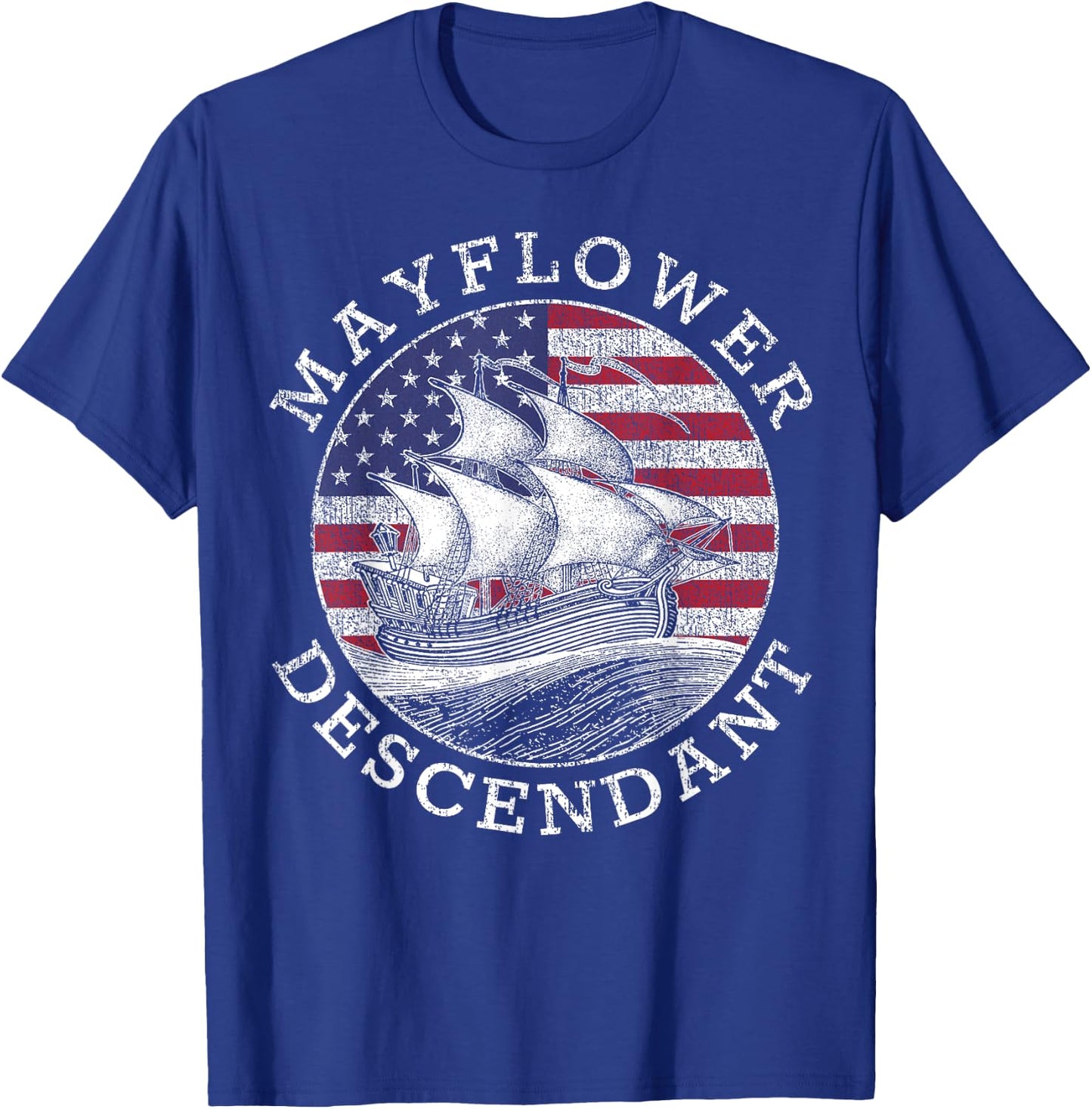 Mayflower Descendant Used Union Jack T-Shirt - T-Shirt | Royal