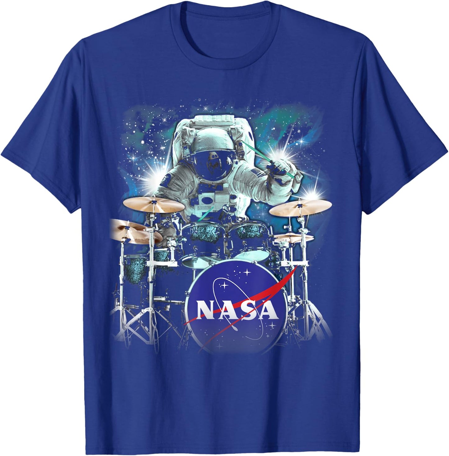 NASA Astronaut Drum Solo In Space T-Shirt - T-Shirt | Royal