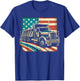 American Flag Trucker Dump Truck Driver T-Shirt - T-Shirt | Royal