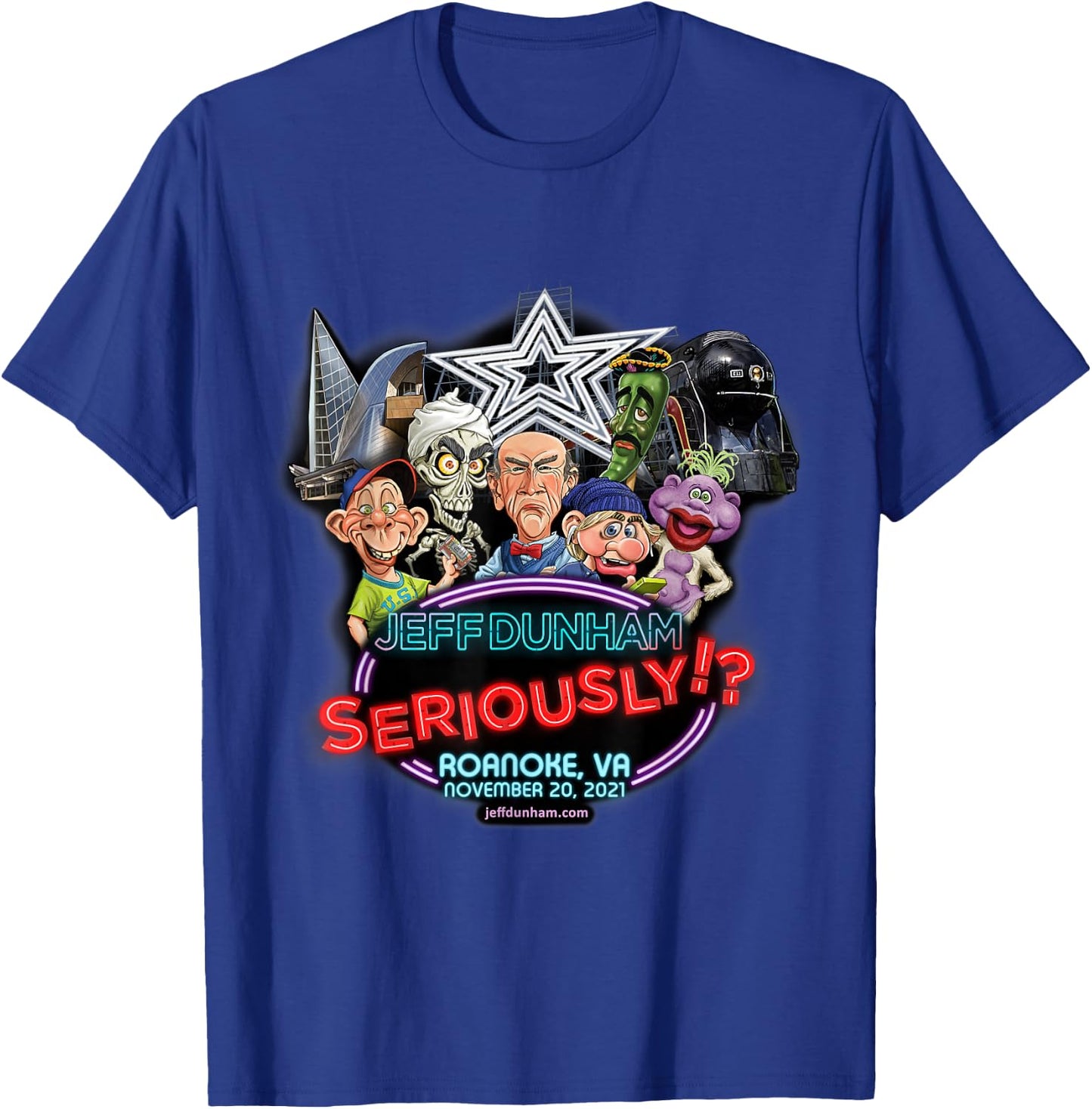 Jeff Dunham Roanoke, VA T-Shirt - T-Shirt | Royal