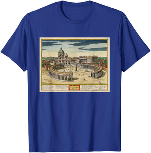 Vatican City Vintage Map (1700) T-Shirt - T-Shirt | Royal