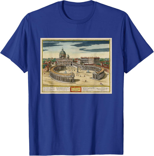 Vatican City Vintage Map (1700) T-Shirt - T-Shirt | Royal